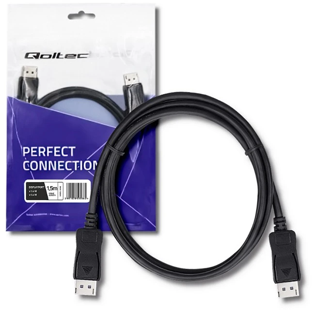 QOLTEC 50586 Qoltec DisplayPort v1.4 vyriškas / DisplayPort v1.4 vyriškas 1,5 m