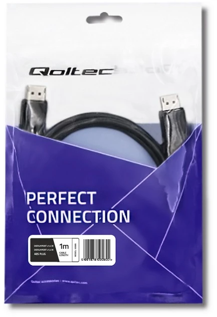 QOLTEC 50585 DisplayPort v1.4 vyriškas / DisplayPort v1.4 vyriškas 1 m