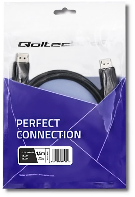 QOLTEC 50586 Qoltec DisplayPort v1.4 vyriškas / DisplayPort v1.4 vyriškas 1,5 m