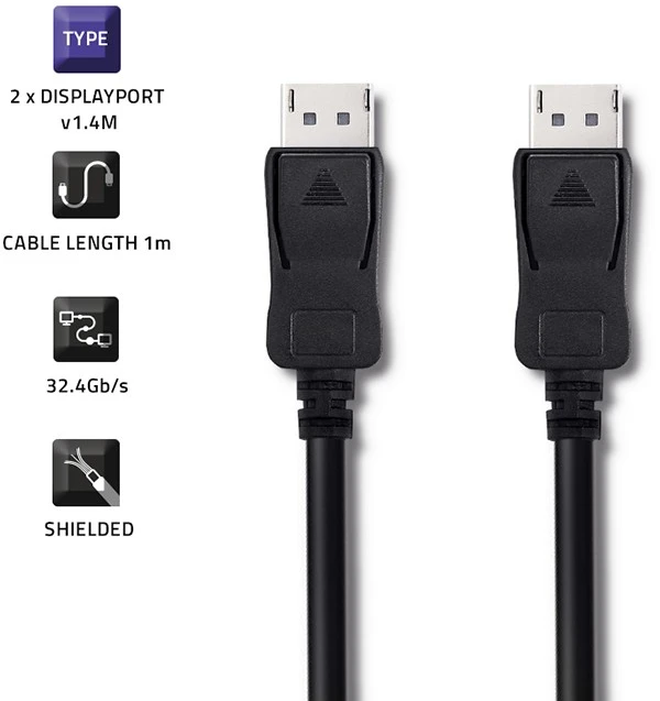 QOLTEC 50585 DisplayPort v1.4 vyriškas / DisplayPort v1.4 vyriškas 1 m