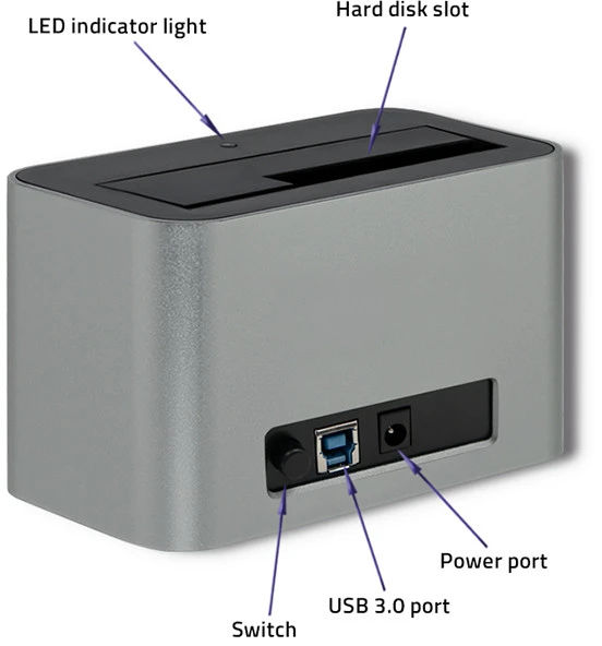QOLTEC 50315 HDD / SSD prijungimo stotis 2,5 colio / 3,5 colio SATA USB 3.0