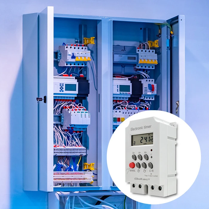 QOLTEC 50629 Elektroninis laikmatis PC0629 DIN bėgiui / LCD