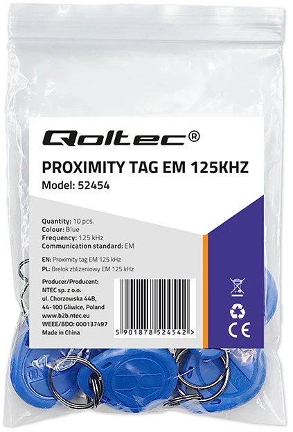 QOLTEC 52454 EM 125 kHz artumo žyma / 10 vnt.