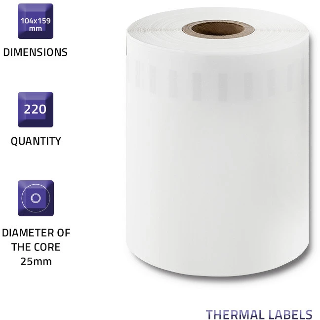 QOLTEC 50755 Labels for DYMO 4XL / S0904980 / 104 x 159 mm / 220 pcs