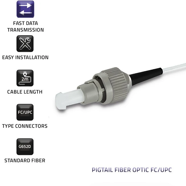 Qoltec FC/UPC optinio pluošto pigtailas 2m