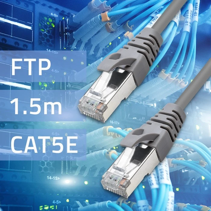 Qoltec FTP kabelis CAT5e 2xRJ45 1.5m auksuotas