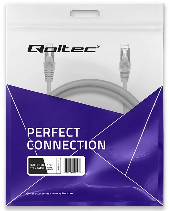 Qoltec FTP kabelis CAT5e 2xRJ45 1.5m auksuotas