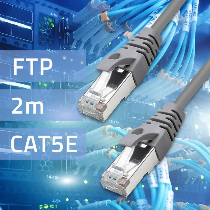 Qoltec FTP kabelis CAT5e 2xRJ45 2m auksuotas ekranuotas