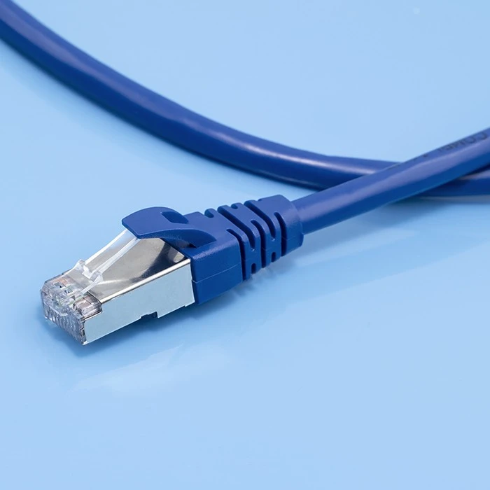 Tinklo laidas Kabelis sujungimo ftp cat6 2 x rj-45 5 m didelės spartos auksinis ekranuotas Qoltec