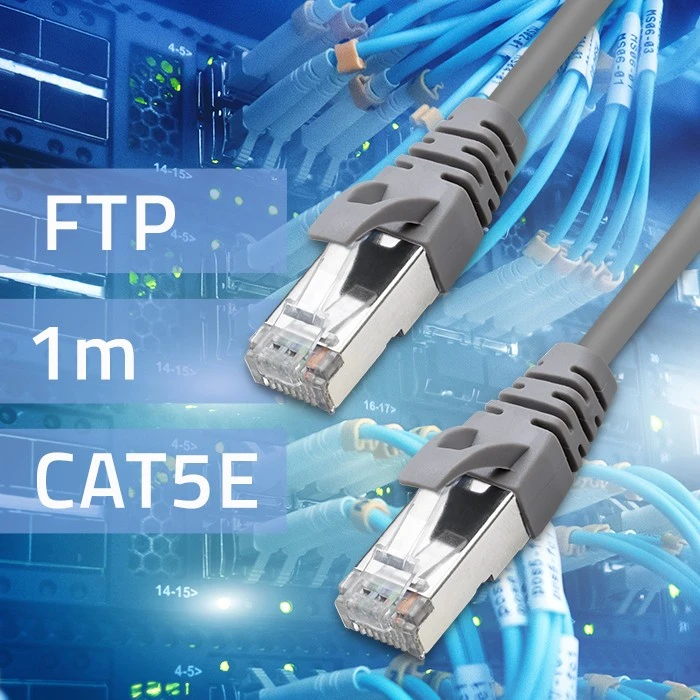 Qoltec FTP kabelis Patchcord CAT5e 2xRJ45 1m auksuotas