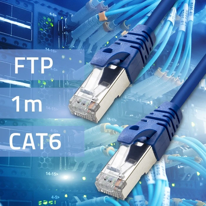 Qoltec FTP kabelis Patchcord CAT6 2xRJ45 1m auksuotas