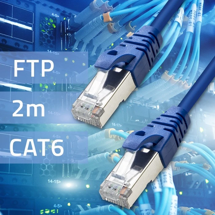 Qoltec FTP kabelis Patchcord CAT6 2xRJ45 2m auksuotas ekranuotas