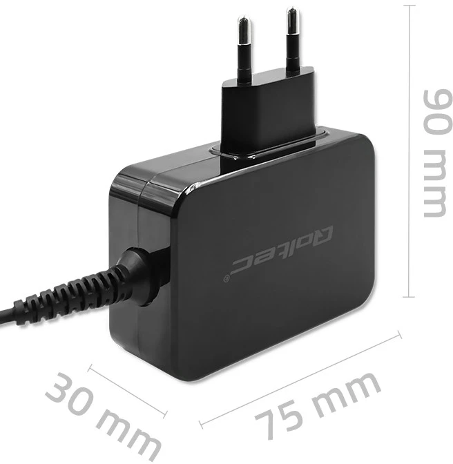 Išorinis Įkroviklis - Qoltec 52385 GaN POWER PRO - 1xUSB-C - 45W Juoda