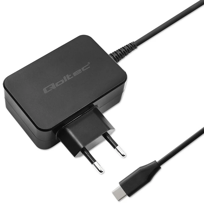 Išorinis Įkroviklis - Qoltec 52385 GaN POWER PRO - 1xUSB-C - 45W Juoda
