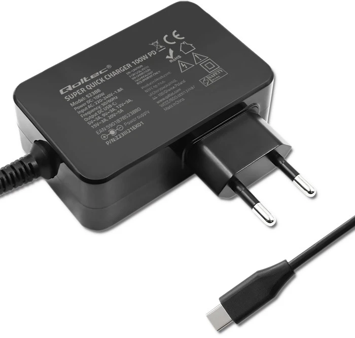 Įkroviklis - Qoltec 52388 GaN 100W USB-C Juodas