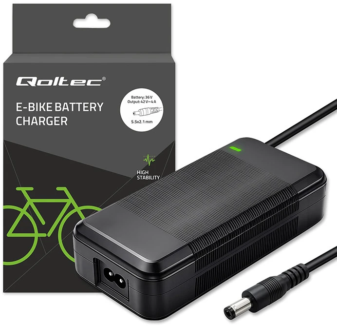 Qoltec greitas įkroviklis elektriniam dvir. 36V 42V 4A 5.5x2.1 su kabeliu