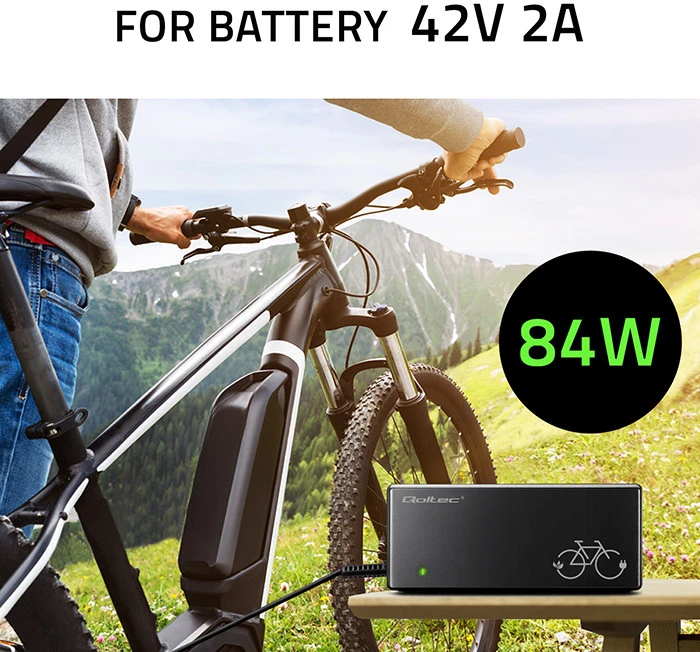 Qoltec greitas įkroviklis elektriniam dviratiui 36V 42V 2A Mi4 magnetinis kištukas su maitinimo kabeliu