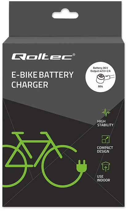 Qoltec greitas įkroviklis elektriniam dviratiui 36V 42V 2A Mi4 magnetinis kištukas su maitinimo kabeliu