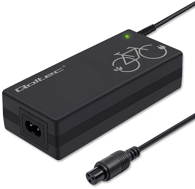 Qoltec greitas įkroviklis elektriniam dviratiui 36V 42V 2A GX12-3Pin su maitinimo kabeliu