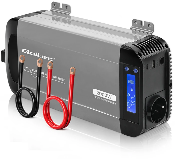 Qoltec Pure Sine Wave | 12V na 230V | 1000/2000W