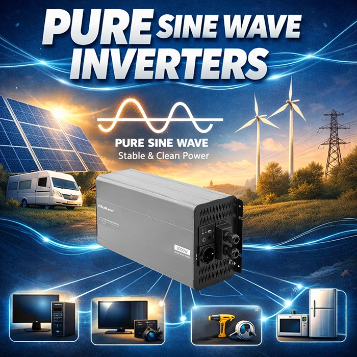 Qoltec Pure Sine Wave | 12V na 230V | 4000/8000W