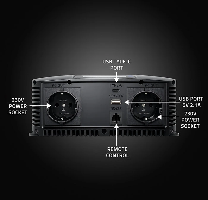Qoltec Pure Sine Wave | 12V na 230V | 2500/5000W