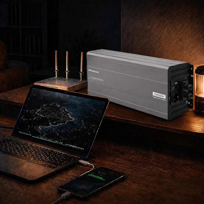 Qoltec Pure Sine Wave | 24V na 230V | 5000/10000W