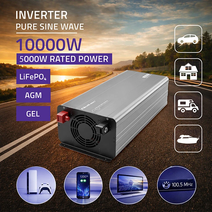 Qoltec Pure Sine Wave | 24V na 230V | 5000/10000W