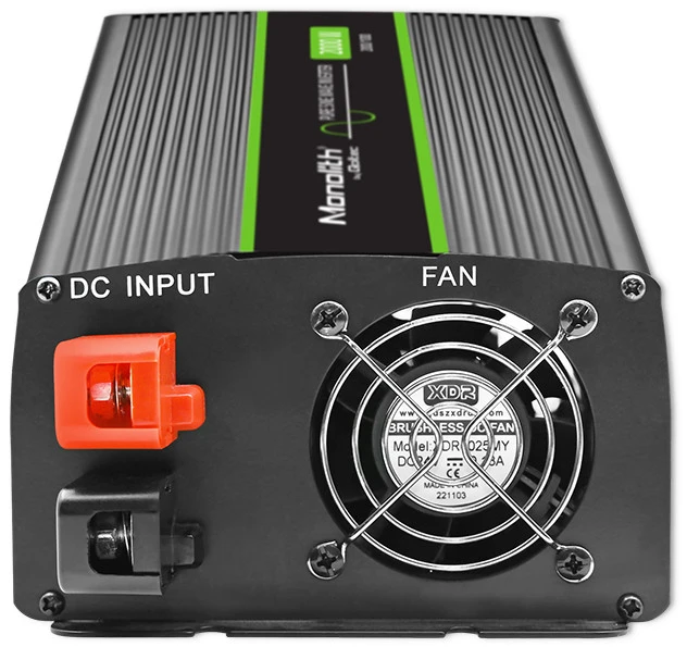 QOLTEC 51934 grynos sinusinės bangos inverteris, monolitas / 1000 W / 2000 W / 12 V–230 V