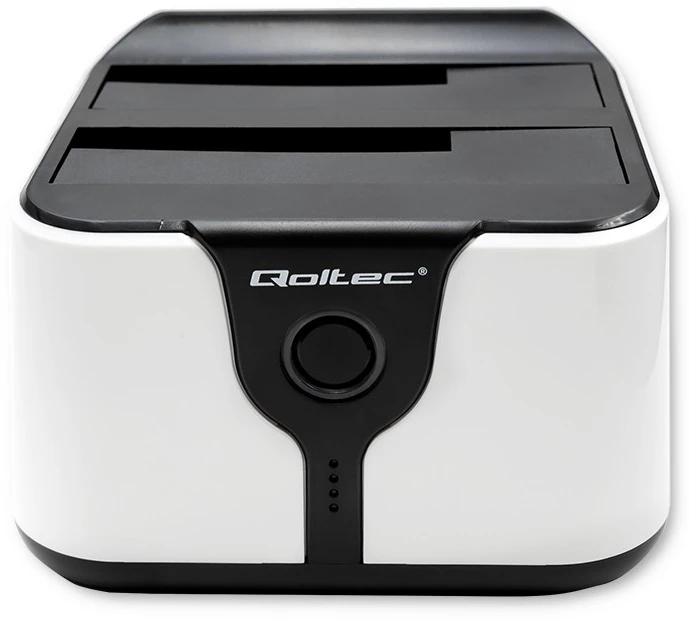 Qoltec 50309 HDD SSD 2,5" 3,5" prijungimo stotelė | SATA III | USB 3.0 | Super greitis 5Gb/s | su klonavimo funkcija