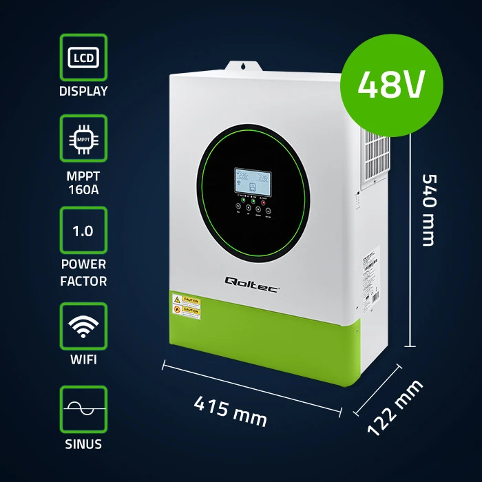 Qoltec Off-Grid 11000W 160A 48V hibridinis saulės inverteris