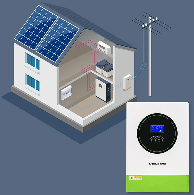 Modulinis hibridinis saulės inverteris Qoltec 53861 Off-Grid 6200w 120a 48v