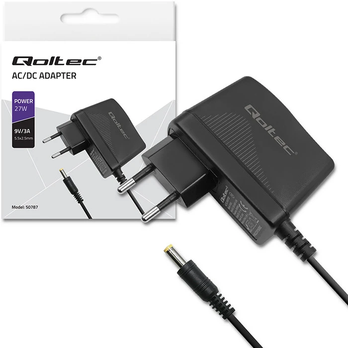 QOLTEC 50787 Kištukinis maitinimo šaltinis 27W 9V 3A 5,5x2,5