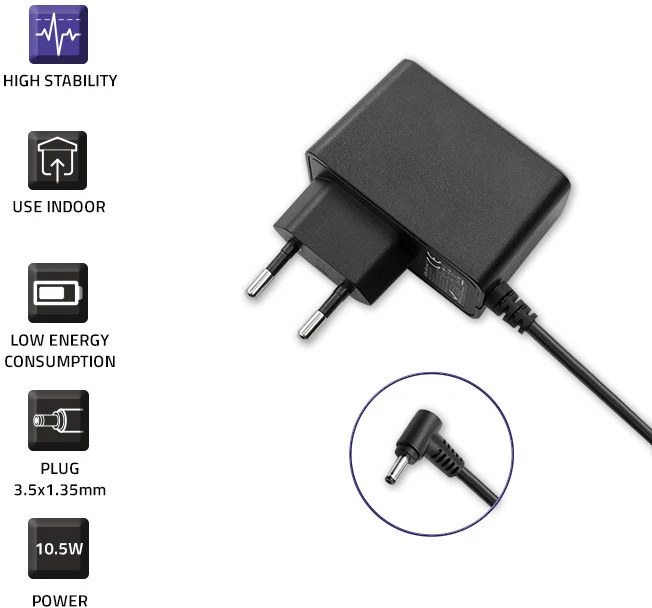 QOLTEC 51030 Prijunkite maitinimo šaltinį 10,5 W 5 V 2,1 A 3,5 x 1,35