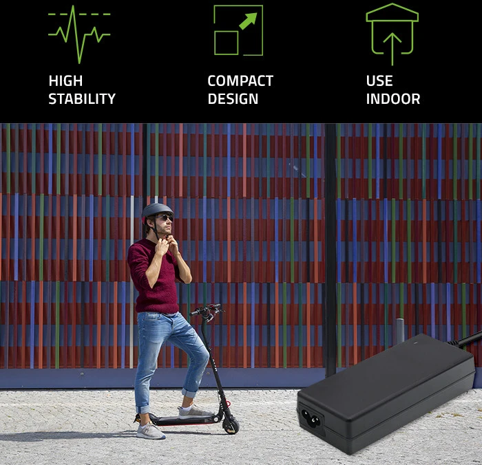 QOLTEC 51768 Maitinimo blokas Qoltec skirtas Xiaomi Mi elektriniam paspirtukui 84W 42V 2A 8.0*8.0+pin