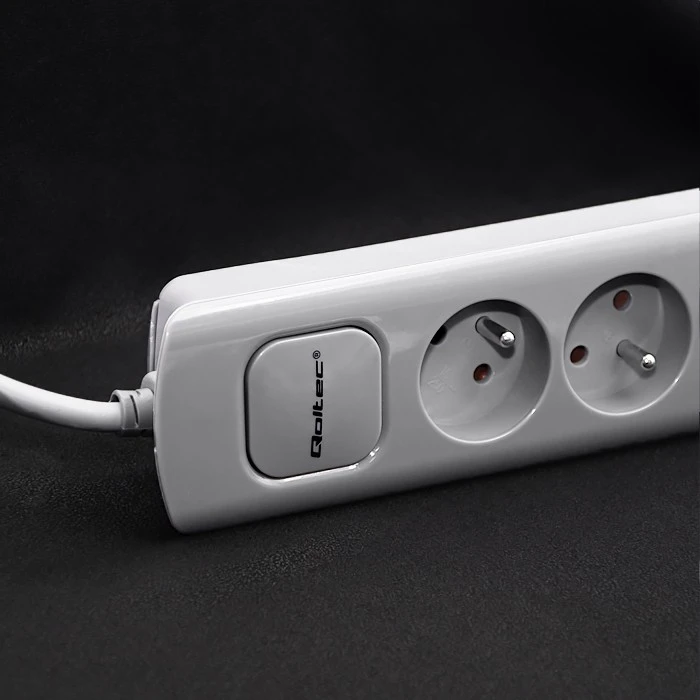 QOLTEC 50275 Maitinimo juosta 5 lizdai 1,8m Pilkas