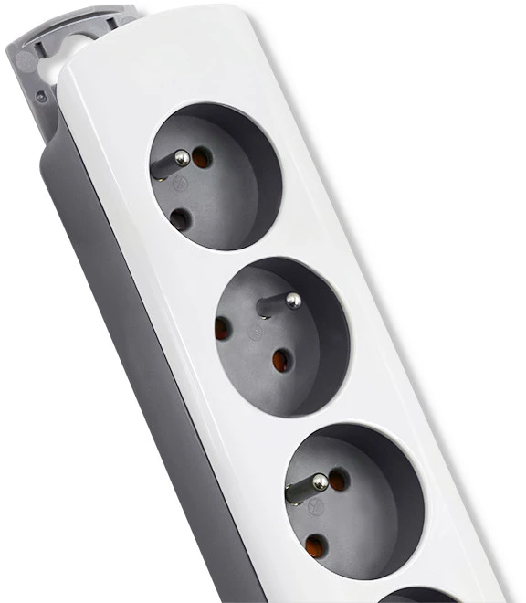 QOLTEC 50297 Maitinimo juosta 6 lizdai 1,8 m Balta pilka