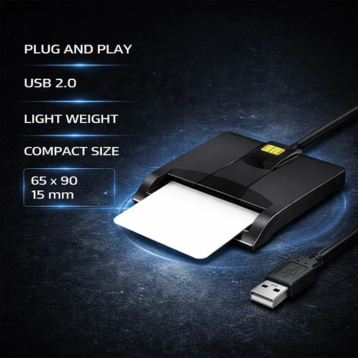 QOLTEC 50634 Išmanusis Smart ID lustinių kortelių skaitytuvas SCR0634 USB Type C