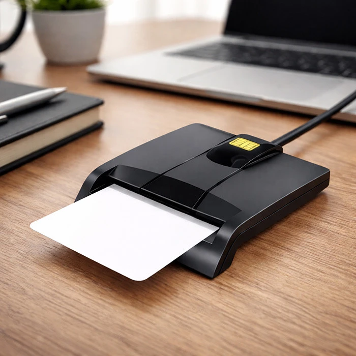QOLTEC 50634 Išmanusis Smart ID lustinių kortelių skaitytuvas SCR0634 USB Type C