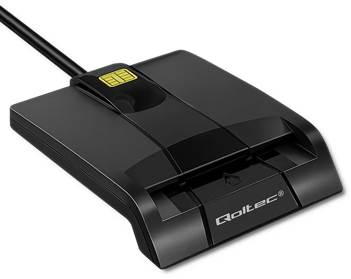 QOLTEC 50634 Išmanusis Smart ID lustinių kortelių skaitytuvas SCR0634 USB Type C