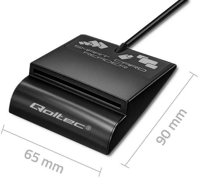 QOLTEC 50636 Intelligent Smart ID lustinių kortelių skaitytuvas SCR0636 USB tipo C