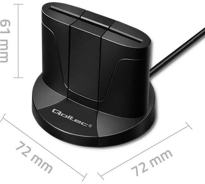 QOLTEC 50632 Išmanusis Smart ID kortelių skaitytuvas SCR0632 USB tipo C