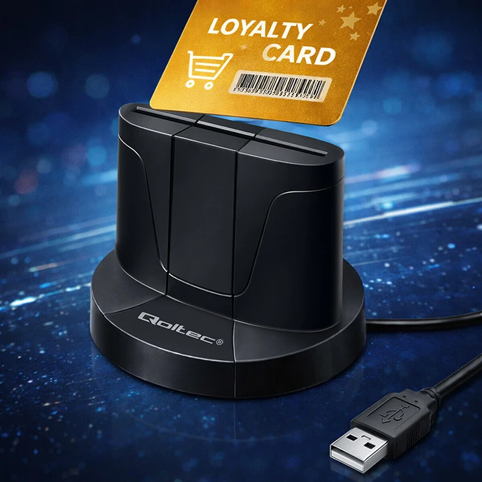 QOLTEC 50632 Išmanusis Smart ID kortelių skaitytuvas SCR0632 USB tipo C