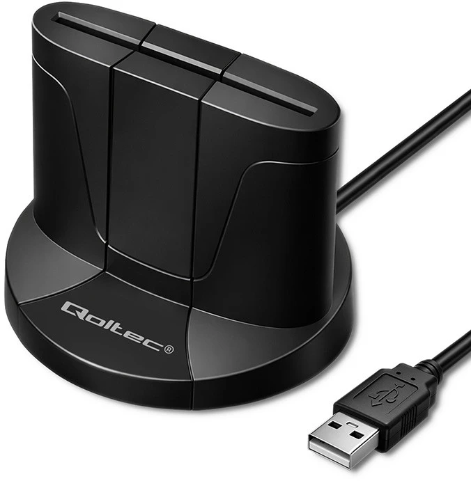 QOLTEC 50632 Išmanusis Smart ID kortelių skaitytuvas SCR0632 USB tipo C