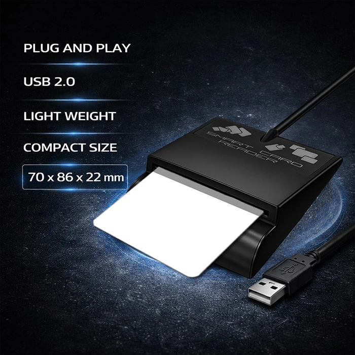 QOLTEC 50636 Intelligent Smart ID lustinių kortelių skaitytuvas SCR0636 USB tipo C