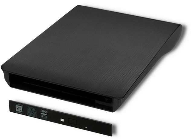Qoltec išorinis USB 3.0 9,5 mm SATA optinio disko dėklas su integruotu laidu