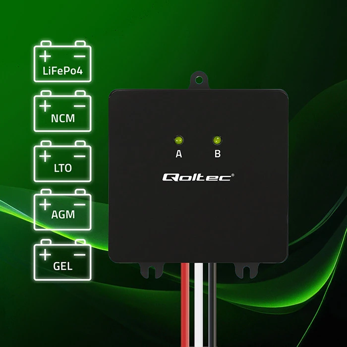 Qoltec įtampos balansavimo įrenginys 24V baterijoms 2 x 12V 5A LiFePO4 AGM GEL