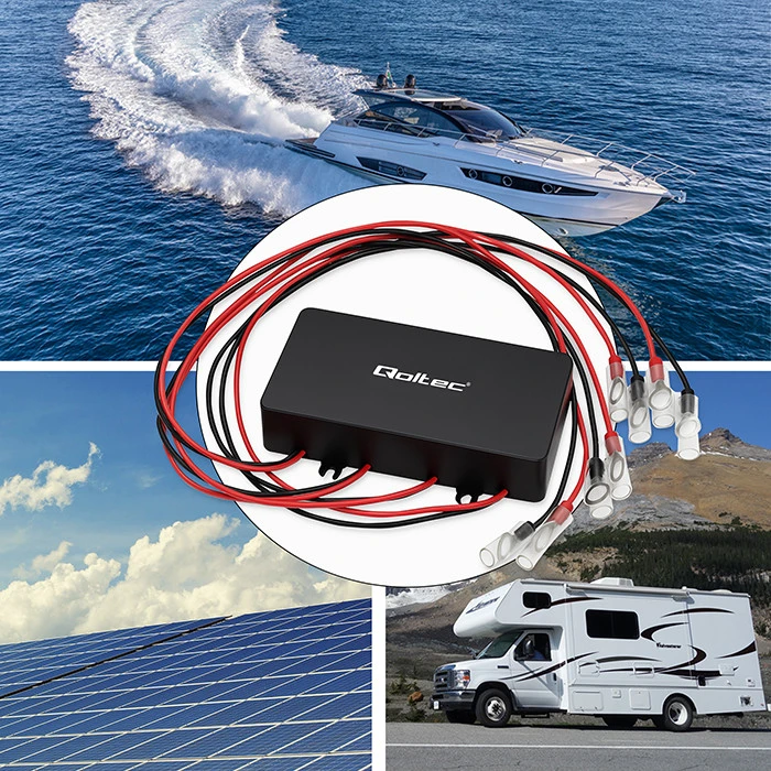 Qoltec 51098 Įtampos balansavimo įrenginys 48 V akumuliatoriams 4 x 12 V | 10 A | LiFePO4 AGM GEL