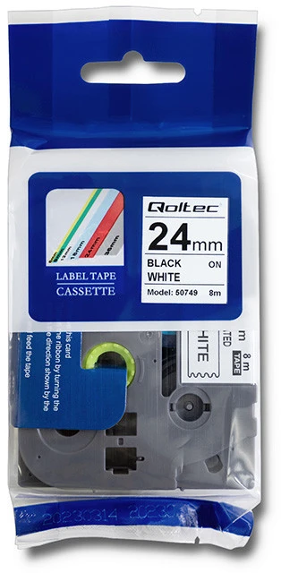 QOLTEC 50749 Tape for BROTHER TZ2-251 / 24mm x 8m / Baltas/Juodas print