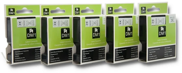 QOLTEC Tape for DYMO D1 43613 6mm x 7m Baltas / Juodas overprint